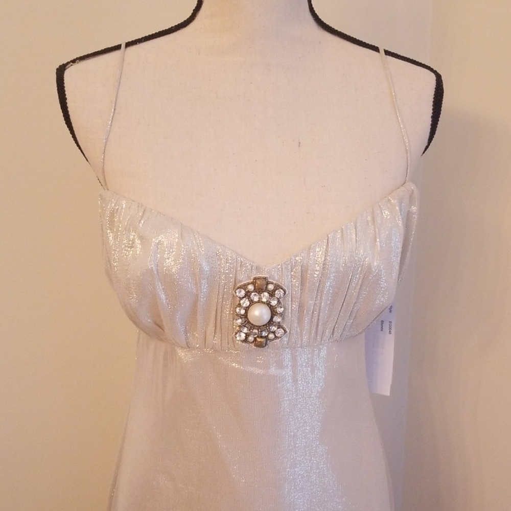 NWT Badgley Mischka Gold Gown